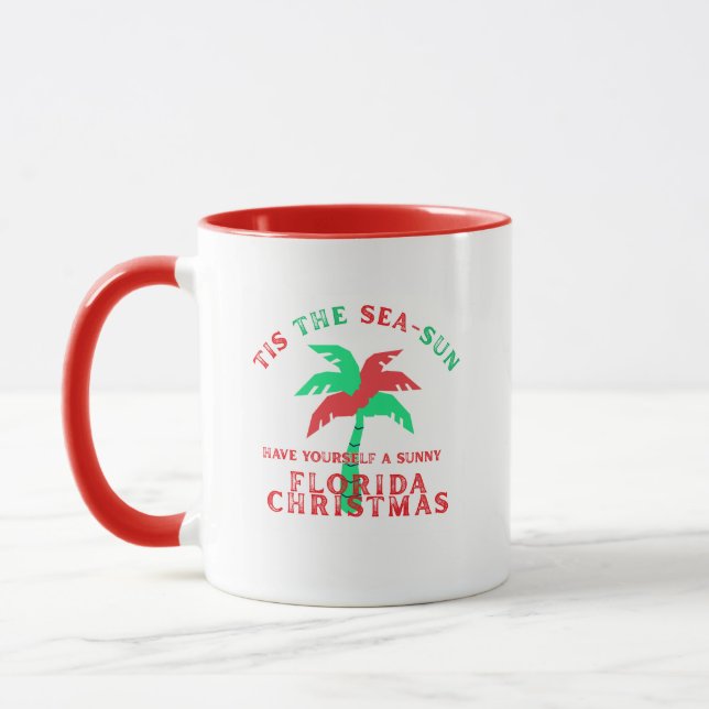 Caneca de Café de Natal da Flórida - É a época do  (Esquerda)
