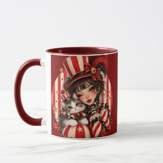 Caneca de Café de Natal do Circo Vintage Personali