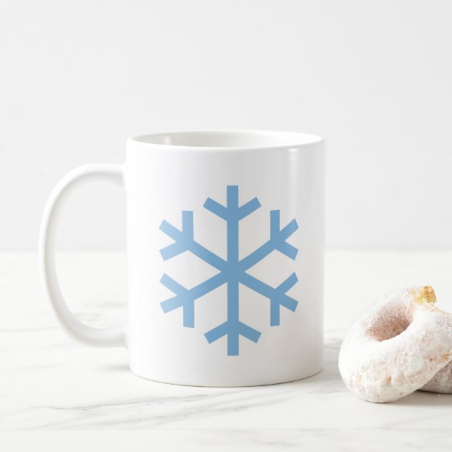 Caneca de Café de Natal Floco de Neve Azul (Com Donut)
