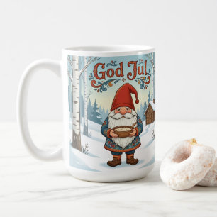 Caneca de Café de Natal Nisse Norueguês Boas Festa