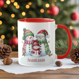 Caneca de Café de Natal Personalizada com Boneco d