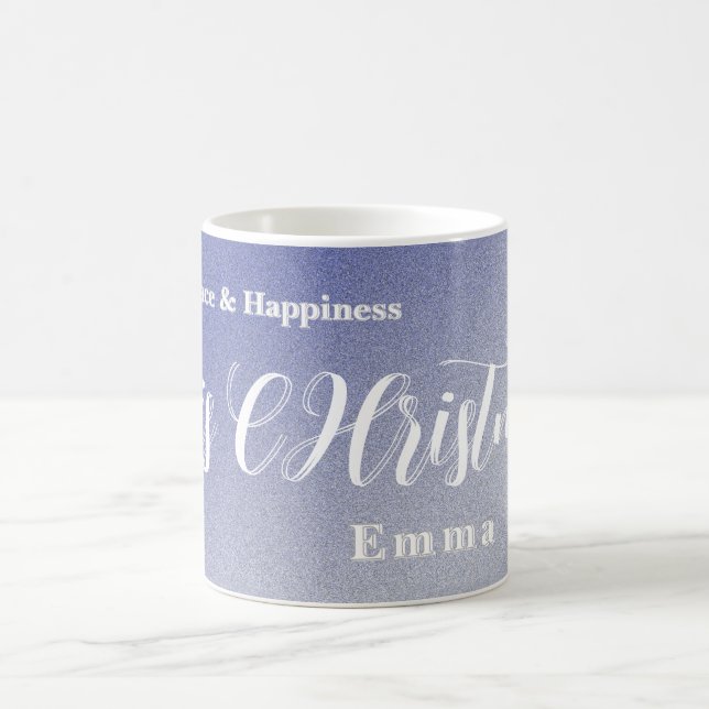 Caneca de Café de Natal Personalizada com Brilho A (Centro)
