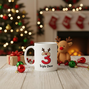 Caneca de café de Natal personalizada com rena úni