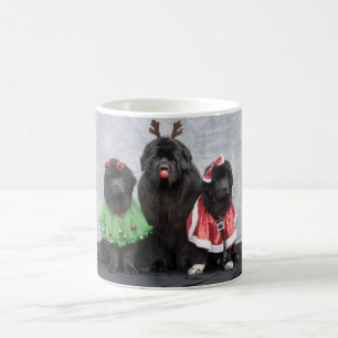 Caneca de café de Newfies do Natal