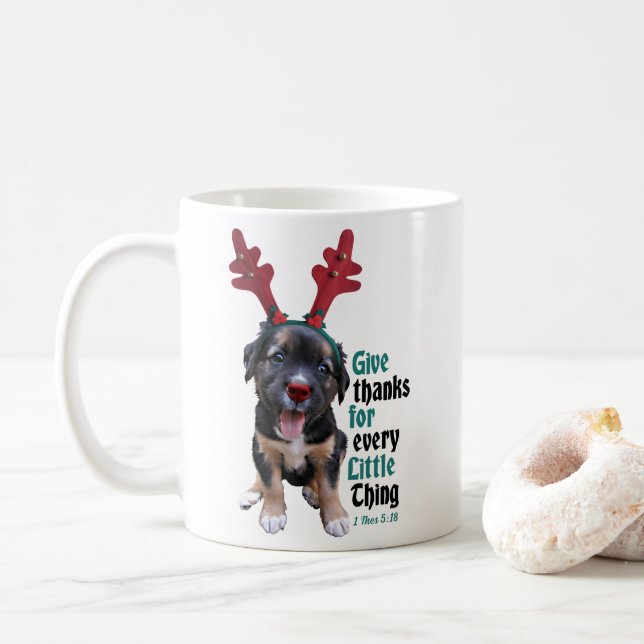 Caneca De Café Dê obrigados para cada coisinha (Com Donut)