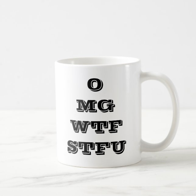 Caneca de café de OMG WTF STFU (Direita)