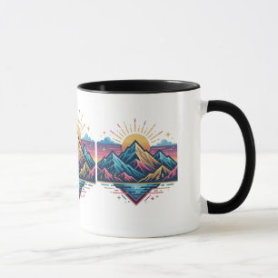Caneca de Café de Onda Abstrata para Amantes de Ar
