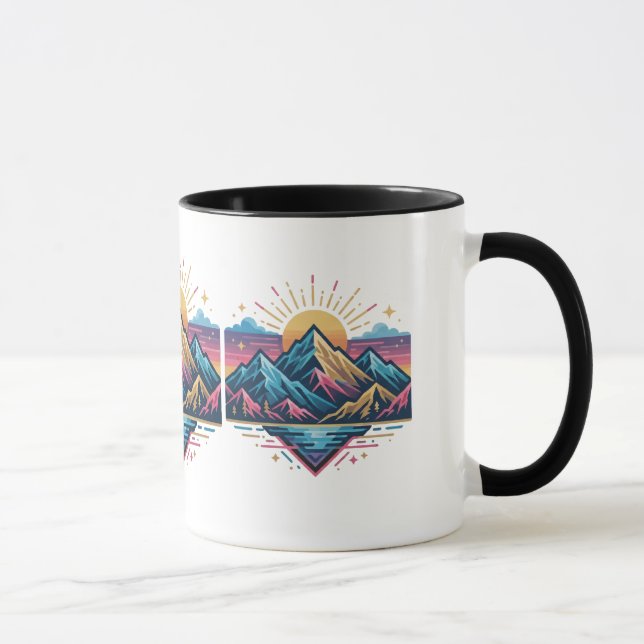 Caneca de Café de Onda Abstrata para Amantes de Ar (Direita)
