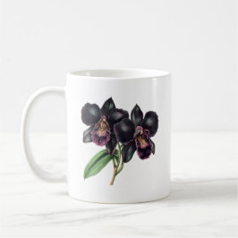 Caneca de café de orquídea clássica e negra da Tre