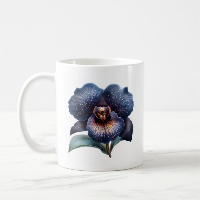 Caneca de café de orquídea negra clássica (Esquerda)