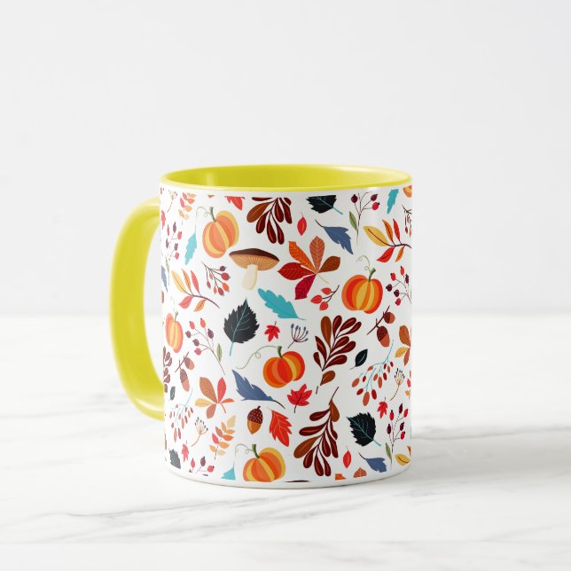 Caneca de Café de Padrão Outono (Frente Esquerda)