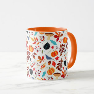 Caneca de Café de Padrão Outono