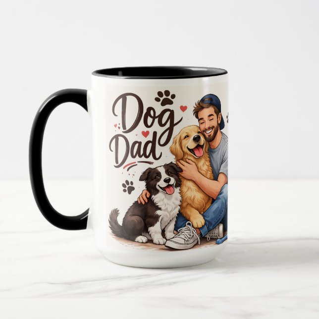 Caneca de Café de Pai de Cachorro Engraçado – Pres (Esquerda)