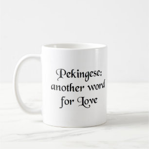 caneca de café de palavra pekingese
