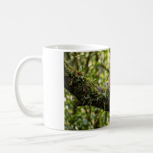 Caneca de Café de Panda Vermelho Bebê Descansando  (Esquerda)