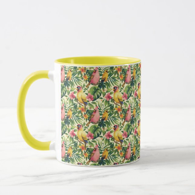 Caneca de Café de Pássaros Tropicais (Esquerda)