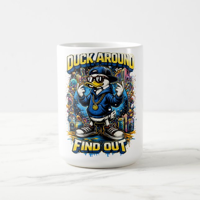 Caneca de café de pato engraçado com a frase em ne (Centro)