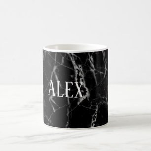 Caneca de café de pedra de mármore preta conheci
