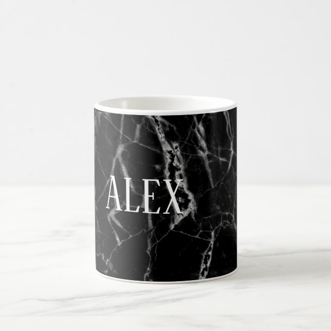 Caneca de café de pedra de mármore preta conhecida (Centro)