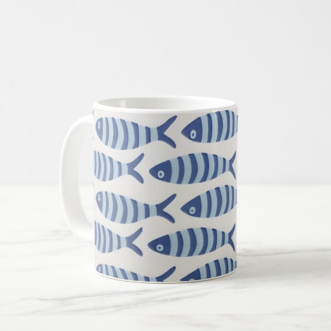 Caneca de Café de Pesca Matinal (Frente Esquerda)