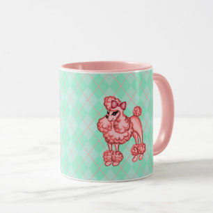 Caneca de café de Poodle Francês Rosa