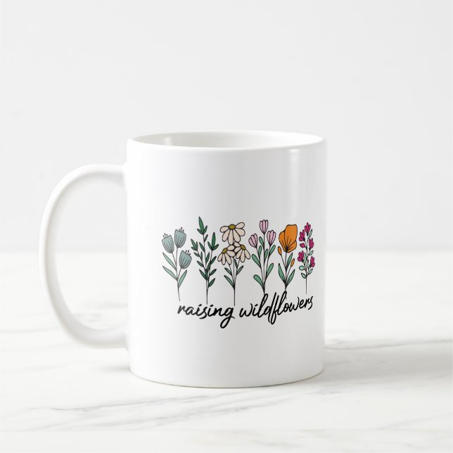 Caneca de café de presente do Dia das Mães com flo (Esquerda)