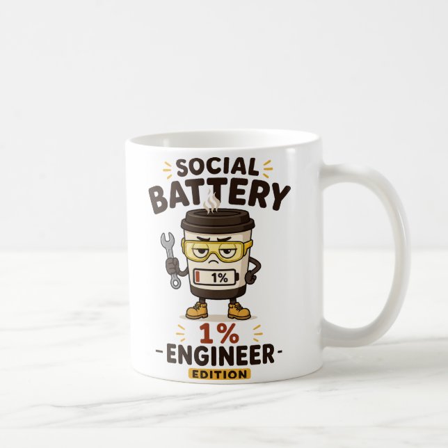 Caneca de Café de Presente Engenheiro Divertido Ba (Direita)