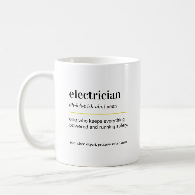 Caneca de Café de Presente Engraçada para Eletrici (Esquerda)