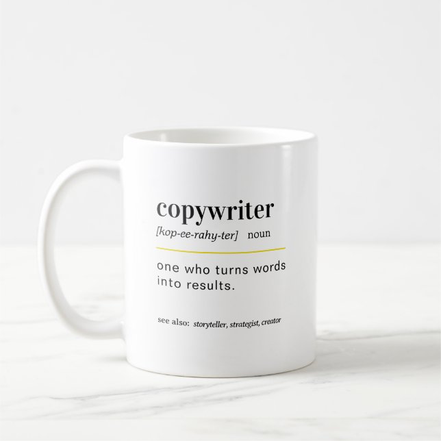 Caneca de Café de Presente para Redator Engraçado (Esquerda)