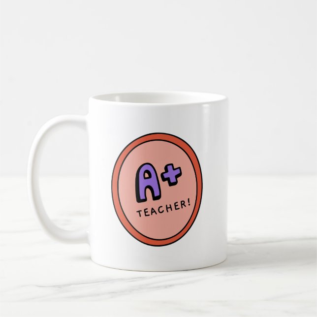 Caneca de Café de Professor Engraçada | ensine amo (Esquerda)
