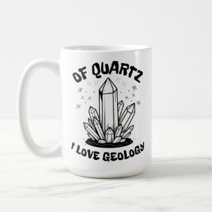 Caneca De Café De Quartz Eu Adoro Geologia Balck E Branca