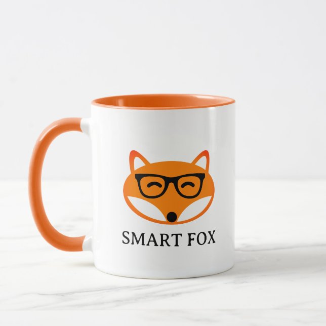 Caneca de café de raposa inteligente e fofa com óc (Esquerda)