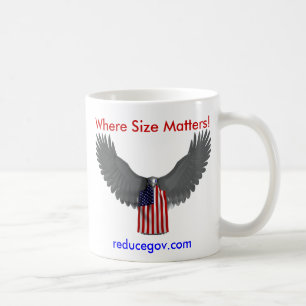 caneca de café de Reducegov.com onde o tamanho
