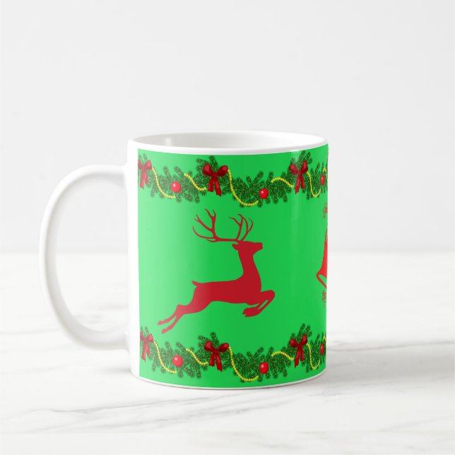 Caneca de café de rena de Natal (Esquerda)