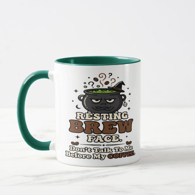 Caneca de Café de Rosto de Infusão Descansando no  (Esquerda)