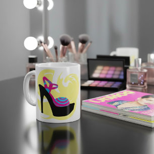 Caneca de Café de Salto Alto Moda Chique