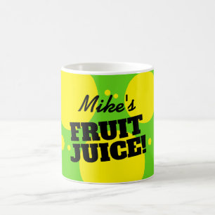 Caneca de café de suco de fruta engraçada com nome