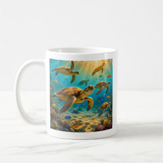 Caneca de Café de Tartarugas Marinhas Engraçadas