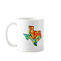 Caneca de café de Texas da aguarela