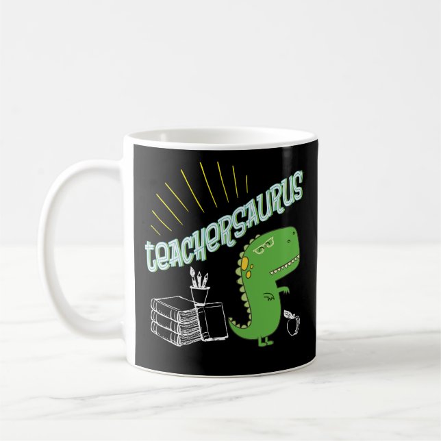 Caneca de café de TRex do professor do dinossauro (Esquerda)