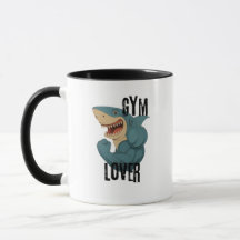 caneca de café de tubarão amante de academia