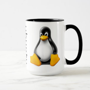 Caneca de café de Ubuntu com logotipo e Tux