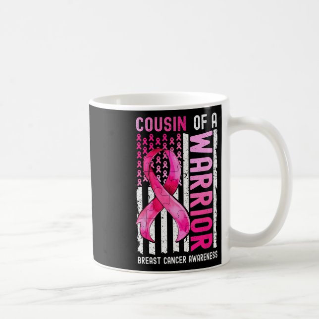 Caneca De Café De Um Cancer Da Mama Do Guerreiro, Rosa De Sensibi (Direita)