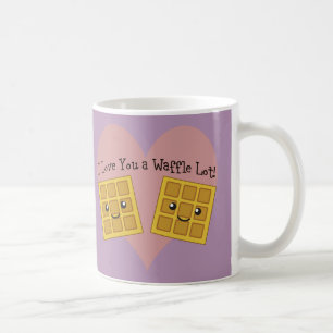 Caneca De Café De um Kawaii eu te amo Waffles bonitos do lote