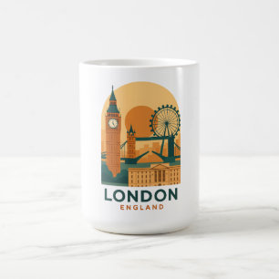 Caneca de Café de Viagem Vintage Londres Inglaterr