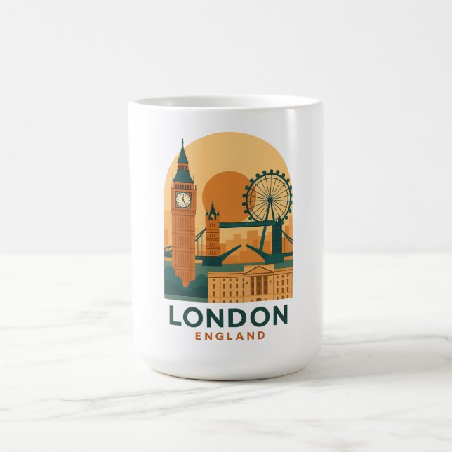Caneca de Café de Viagem Vintage Londres Inglaterr (Centro)