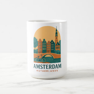Caneca de Café de Viagens Antigos Amsterdã Holanda