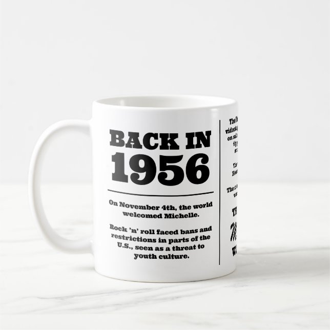 Caneca De Café De volta a 1956, Ano de Nascimento Personalizado (Esquerda)