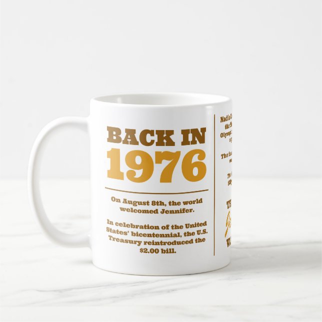 Caneca De Café De volta a 1976, Ano de Nascimento Personalizado (Esquerda)