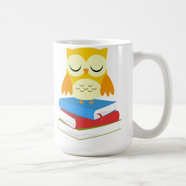 Caneca De Café De volta à Escola Cachorro Coruja (Direita)
